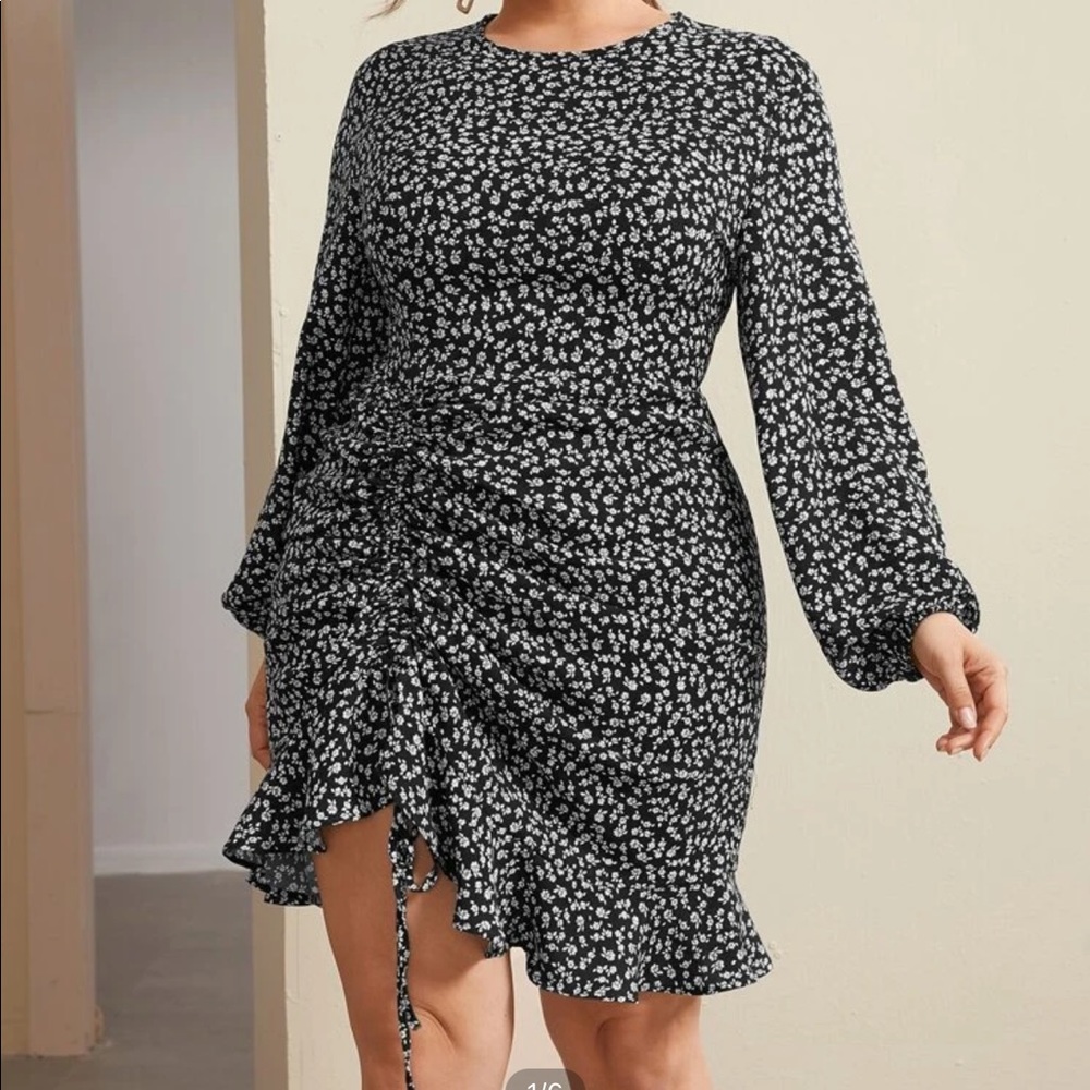 Black rouche dress